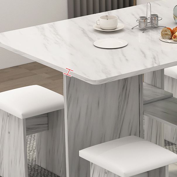 Contemporary Faux Marble Multifunction Table Single Rectangle Table (table only) Clearhalo ' dining_table' 'Dining Tables & Seating' 'Dining Tables' 'furn' 'furn_dining_table' 'Furniture' 'furniture_dining_table' 'Kitchen & Dining Furniture' 'kitchen&dining_furn' 'kitchen' 'kitchen_dining_table' 1200x1200_25f41a22-18c4-4b49-80c8-309794d9d6be