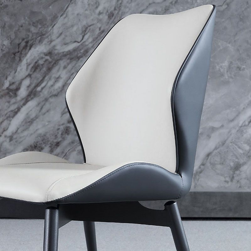 Contemporary Restaurant Wingback Side Chair Leather Dining Chair