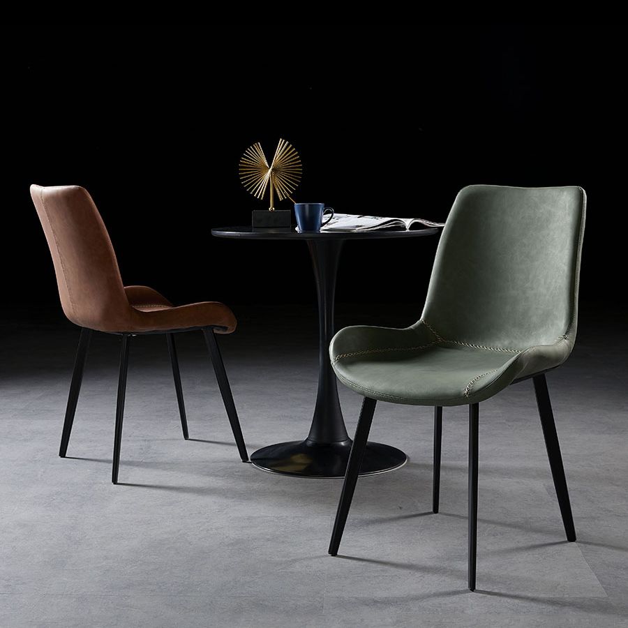 Industrial Design Solid Back Dining Side Chair Leather Arm Dining Side Chair Clearhalo ' kitchen&dining_furn' 'Dining Chairs' 'Dining Tables & Seating' 'dining_chair' 'furn' 'furn_dining_chair' 'Furniture' 'furniture_dining_chair' 'Kitchen & Dining Furniture' 'kitchen' 1200x1200_25f4b8e4-656d-4617-b1a4-87acbab33ff9