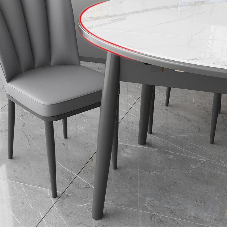 Kitchen Modern Sintered Stone Dining Table of Traditional Height with Space-Saving Dining Room Sets Clearhalo 'Dining Room Sets' 'Dining Tables & Seating' 'dining_room_set' 'furn' 'furn_dining_room_set' 'Furniture' 'furniture_dining_room_set' 'Kitchen & Dining Furniture' 'kitchen&dining_furn' 'kitchen' 1200x1200_25f5cb10-7663-4387-98e7-330e19490185