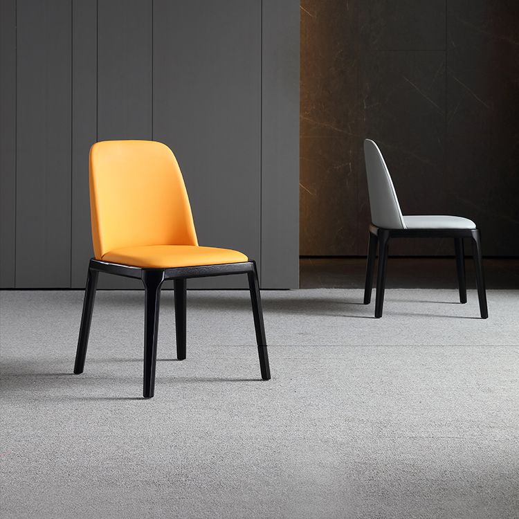 Industrial Wood Dining Room Chair Faux Leather Armless Chairs for Home Use Clearhalo ' kitchen&dining_furn' 'Dining Chairs' 'Dining Tables & Seating' 'dining_chair' 'furn' 'furn_dining_chair' 'Furniture' 'furniture_dining_chair' 'Kitchen & Dining Furniture' 'kitchen' 1200x1200_25f7c8f0-35bc-4a2a-b3c8-78122395882c