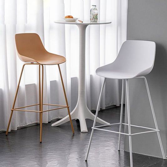 Contemporary Macaroon Counter Stools Armless Plastic Indoor Bar Stool with Iron Base Clearhalo 'Bar Furniture' 'Bar Stools' 'bar_stools' 'furn' 'furn_bar_stools' 'furniture_bar_stools' 'Kitchen & Dining Furniture' 'kitchen&dining_furn' 'kitchen' 'kitchen_furn' Furniture' 1200x1200_25f80b62-2a6b-47c9-a82f-918809b94cf5