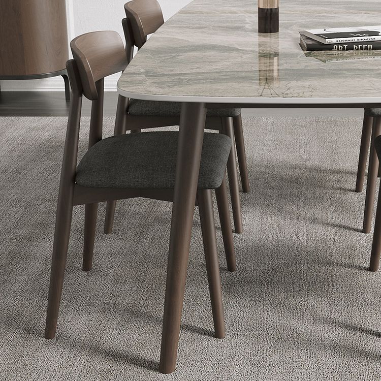 Mid-Century Modern Dining Table Rectangle Stone Top 4 Legs Dining Site Table Clearhalo 'Dining Tables & Seating' 'Dining Tables' 'dining_table' 'furn' 'furn_dining_table' 'Furniture' 'furniture_dining_table' 'Kitchen & Dining Furniture' 'kitchen' 'kitchen_dining_table' 1200x1200_25f8ac74-e327-4949-914e-d8c900137122