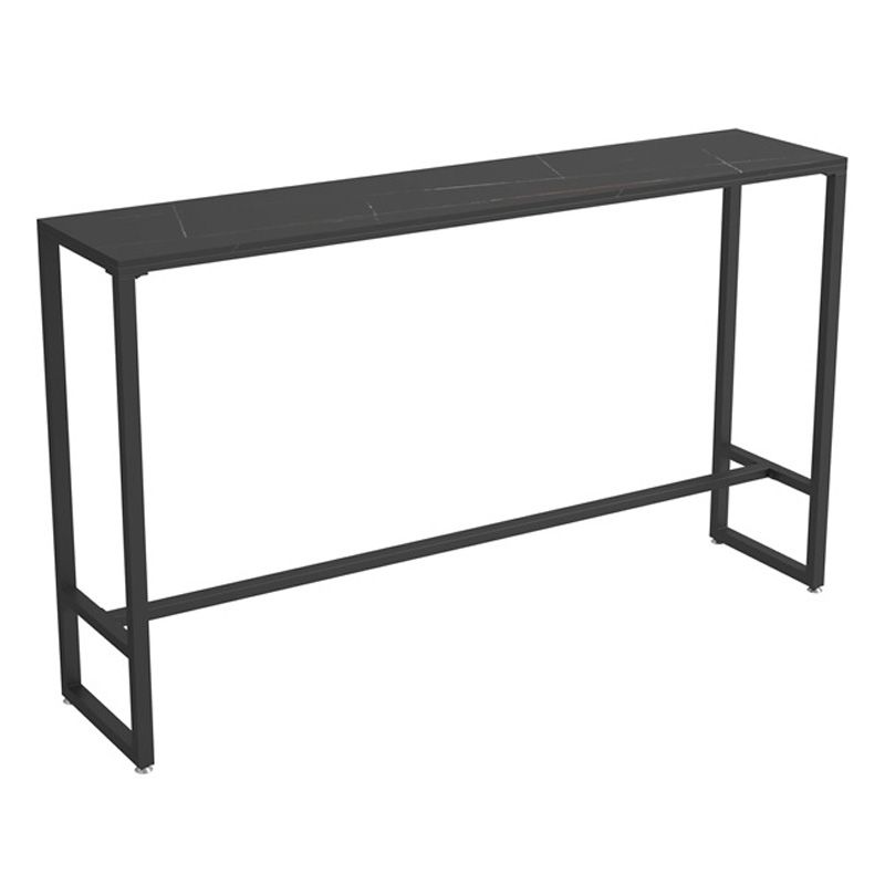 Stone Bar Dining Table Industrial Rectangle Bar Table with Black Base Clearhalo 'Bar Furniture' 'Bar Tables' 'bar_tables' 'furn' 'furn_bar_tables' 'Furniture' 'furniture_bar_tables' 'Kitchen & Dining Furniture' 1200x1200_25f8ca89-2412-4ff4-96ec-f7b90a6f1a07