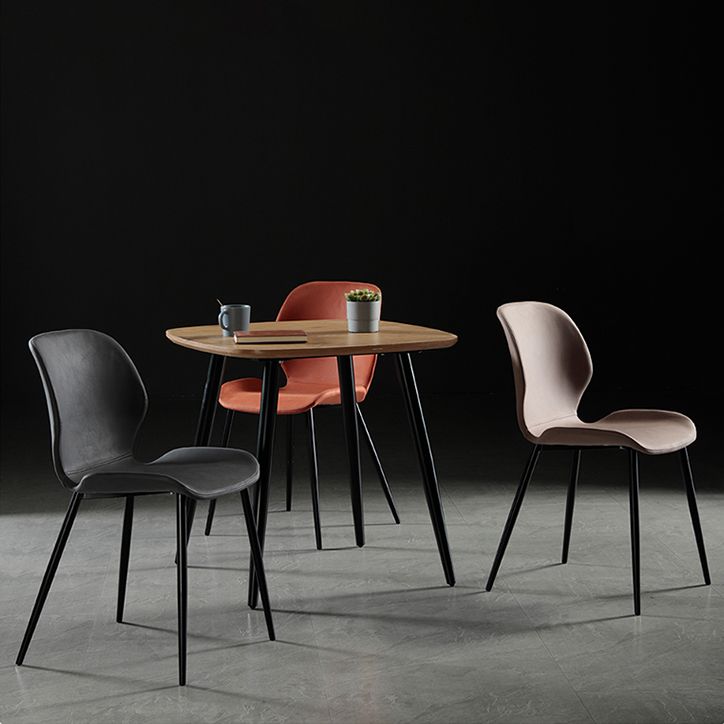 Scandinavian Style Linen Fabric Dining Chair Solid Back Armless Dining Chairs (Set of 2) Clearhalo ' kitchen&dining_furn' 'Dining Chairs' 'Dining Tables & Seating' 'dining_chair' 'furn' 'furn_dining_chair' 'Furniture' 'furniture_dining_chair' 'Kitchen & Dining Furniture' 'kitchen' 1200x1200_25fb3635-9c03-4318-831a-78c94df50400