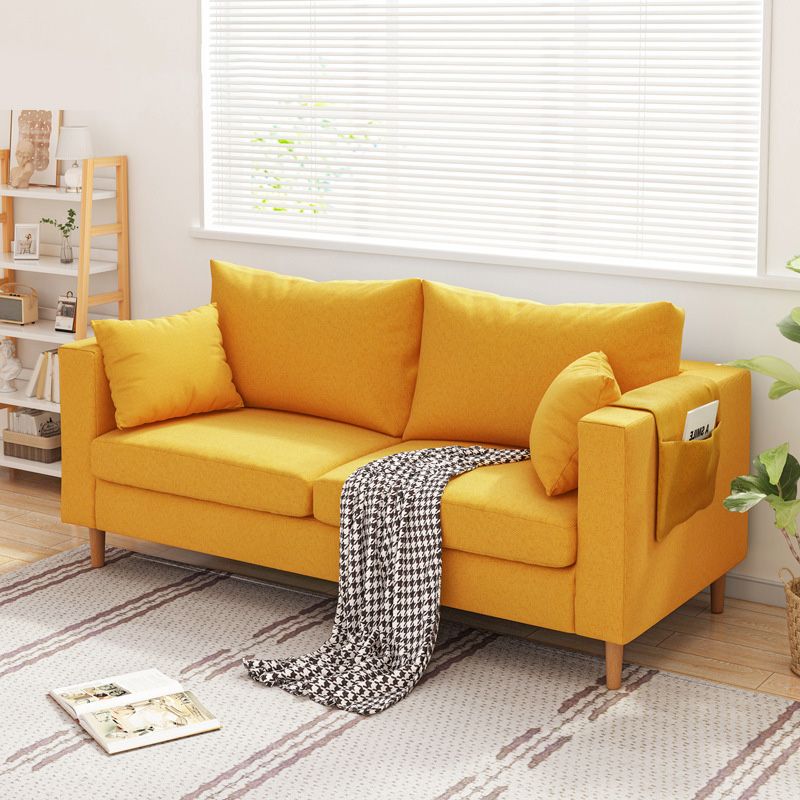 ボーナスルーム用の現代的な四角い腕のソファ染色抵抗性ファブリックデッキー