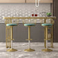 Indoor White and Gold Counter Wine Table Rectangle Storage Bar Height Pub Table