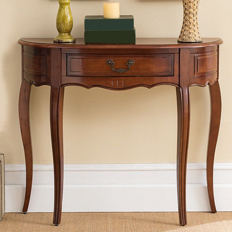 Tavolo di accento di legno moderno di metà secolo Tavolino di divano mezza luna per Hall