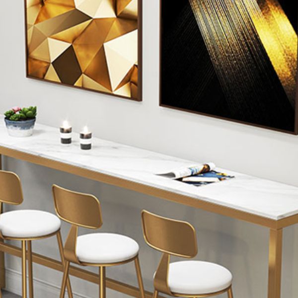 Tavolo da bar di bistrot rettangolare glam tavolo da cavalletto in pietra bianca interno