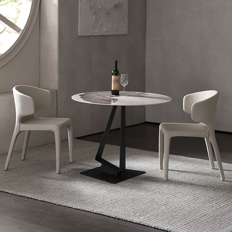 Glossy White Stone Dining Table Set 1/2/3/4 Pieces Modern Dinette Set for Kitchen