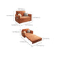 Modern Orange Seating Convertible Sofa Bed with Pillows for Apartment