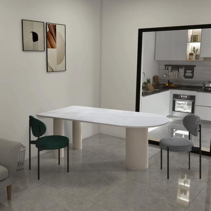 Metal Modern Free Form Dining Table Marble Top Table for Dining Room and Kitchen Clearhalo ' dining_table' 'Dining Tables & Seating' 'Dining Tables' 'furn' 'furn_dining_table' 'Furniture' 'furniture_dining_table' 'Kitchen & Dining Furniture' 'kitchen&dining_furn' 'kitchen' 'kitchen_dining_table' 1200x1200_25fefe48-a010-4517-8e9d-1b2e665607a8