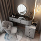 Glass/Stone Top Make-up Vanity Solid Wood Vanity Dressing Table with Storage Drawers