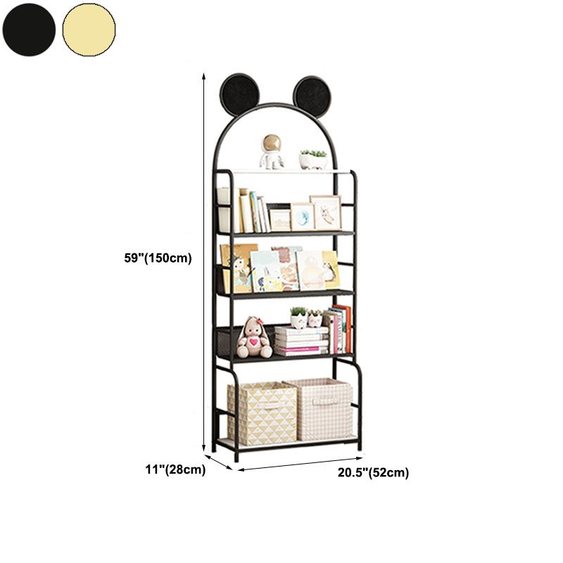 Modern Metal Bookshelf Etagere Vertical Open Shelf Bookcase in Burnish Clearhalo 'Bookcases' 'furn' 'furn_bookcases' 'Furniture' 'Office Furniture' 1200x1200_26035d9e-9354-4b5d-be45-e2e62c6975c4