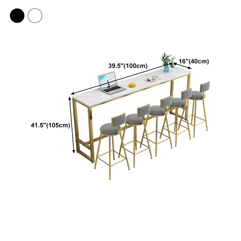 White Bar Table Traditional Luxury Rectangle Bar Table with Trestle Base Clearhalo 'Bar Furniture' 'Bar Tables' 'bar_tables' 'Furniture' 'furniture_bar_tables' 'Kitchen & Dining Furniture' 1200x1200_26038b60-c843-4057-9f2a-d8ef58fd1633