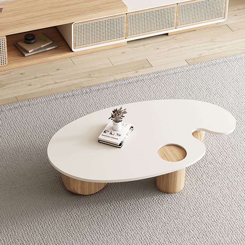11"H Contemporary Coffee Table Solid Wood White Coffee Cocktail Table Clearhalo 'Coffee & Accent Tables' 'Coffee Tables' 'coffee_tables' 'furn' 'furn_coffee_tables' 'Furniture' 'Living Room Furniture' 1200x1200_2604ea83-1a27-4ce3-b30c-721461fdc471