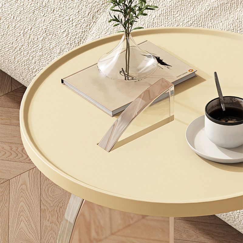 19.68" Wide Abstract Side Table Round Tray Top Sofa Side Accent Table