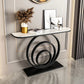 Tavolo console astratto di mezza luna glam e console astratta per Hall