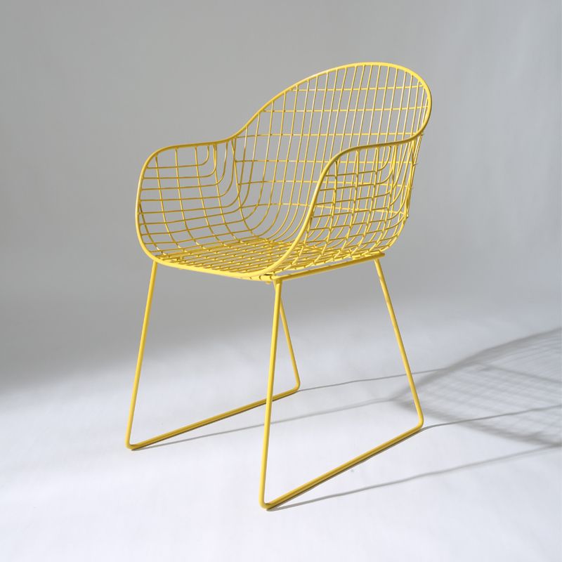 Contemporary Style Metal Dining Room Chair Windsor Back Arm Chair for Kitchen Clearhalo ' kitchen&dining_furn' 'Dining Chairs' 'Dining Tables & Seating' 'dining_chair' 'furn' 'furn_dining_chair' 'Furniture' 'furniture_dining_chair' 'Kitchen & Dining Furniture' 'kitchen' 1200x1200_26075a8c-60a9-458d-b7e8-9a0ed5a9b018