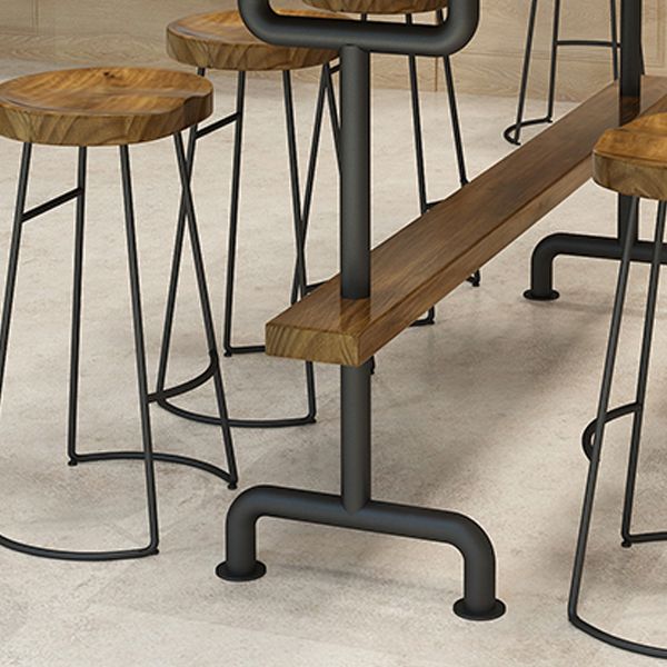 Brown Industrial Style Bar Table Pine Wood Milk Tea Shop Casual Bar Table Clearhalo 'Bar Furniture' 'Bar Tables' 'bar_tables' 'furn' 'furn_bar_tables' 'Furniture' 'furniture_bar_tables' 'Kitchen & Dining Furniture' 1200x1200_26083a01-1a85-4d0c-81a3-c8cc3ca81451