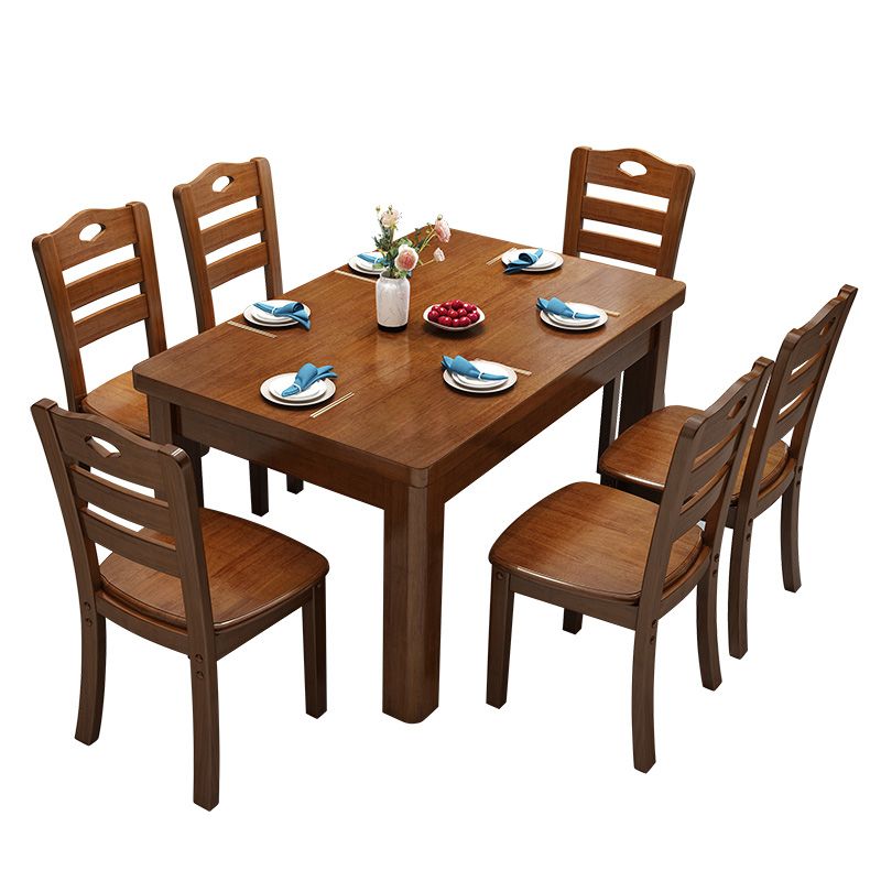 Traditional Standard Wood Dining Room Set of Rectangle Shape for Kitchen Table Set Clearhalo 'Dining Room Sets' 'Dining Tables & Seating' 'dining_room_set' 'furn' 'furn_dining_room_set' 'Furniture' 'furniture_dining_room_set' 'Kitchen & Dining Furniture' 'kitchen&dining_furn' 'kitchen' 1200x1200_26087dfe-a094-4e63-9a20-fef5414db533