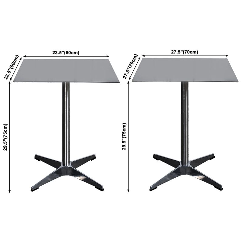 Stainless Steel Industrial Dining Table Pedestal Table for Dinning Room Clearhalo ' dining_table' 'Dining Tables & Seating' 'Dining Tables' 'Furniture' 'furniture_dining_table' 'Kitchen & Dining Furniture' 'kitchen&dining_furn' 'kitchen' 'kitchen_dining_table' 1200x1200_2608e76d-70ec-4d64-9abf-1c96f0b78c10