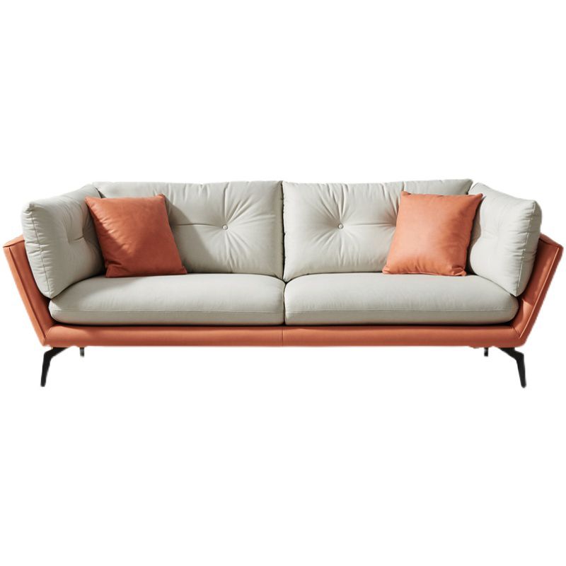 31 " High Modern Faux Leather Flared Arm Standard Sofa with Cushions for Apartment Clearhalo 'furn' 'furn_sofas' 'Furniture' 'furniture_sofas' 'Living Room Furniture' 'Sofa' 'sofas' 1200x1200_26097610-727d-4469-95fd-b4646cb5ac32