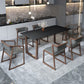 Modern Stone Rectangle Dining Table Solid Wood Base for Dining Room Clearhalo 'Dining Tables & Seating' 'Dining Tables' 'dining_table' 'furn' 'furn_dining_table' 'Furniture' 'Kitchen & Dining Furniture' 1200x1200_26097d37-f5a6-4480-aed7-c92262464e99