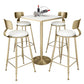 Glam Style Bar Table Set 1/2/3/5 Pieces Square Bar Table with Metal Stools Clearhalo 'Bar Furniture' 'furn' 'furn_home_bar_bar_sets' 'Furniture' 'Home Bars & Bar Sets' 'home_bar_bar_sets' 'Kitchen & Dining Furniture' 1200x1200_260a7f09-b956-43c3-b60b-09a562300cda