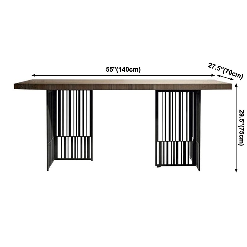 Metal Industrial Rectangular Dining Table Wood Top Dining Table for Kitchen Clearhalo ' dining_table' 'Dining Tables & Seating' 'Dining Tables' 'furn' 'furn_dining_table' 'Furniture' 'furniture_dining_table' 'Kitchen & Dining Furniture' 'kitchen&dining_furn' 'kitchen' 'kitchen_dining_table' 1200x1200_260b4163-b9b5-4c81-a0c7-b704c0da4df3