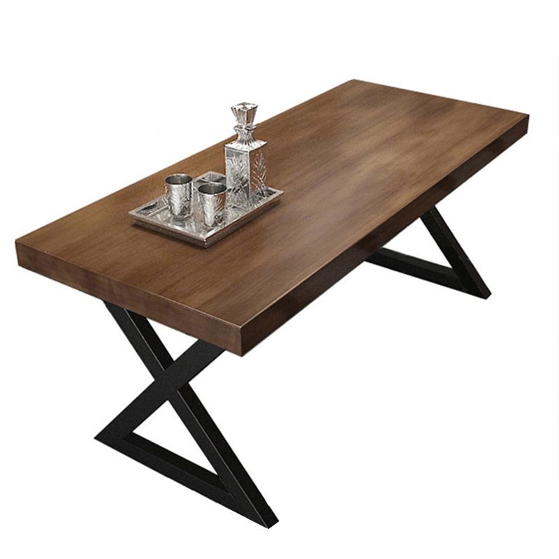 Industrial Dinner Room Dining Table Pine Solid Wood Rectangle Dining Table