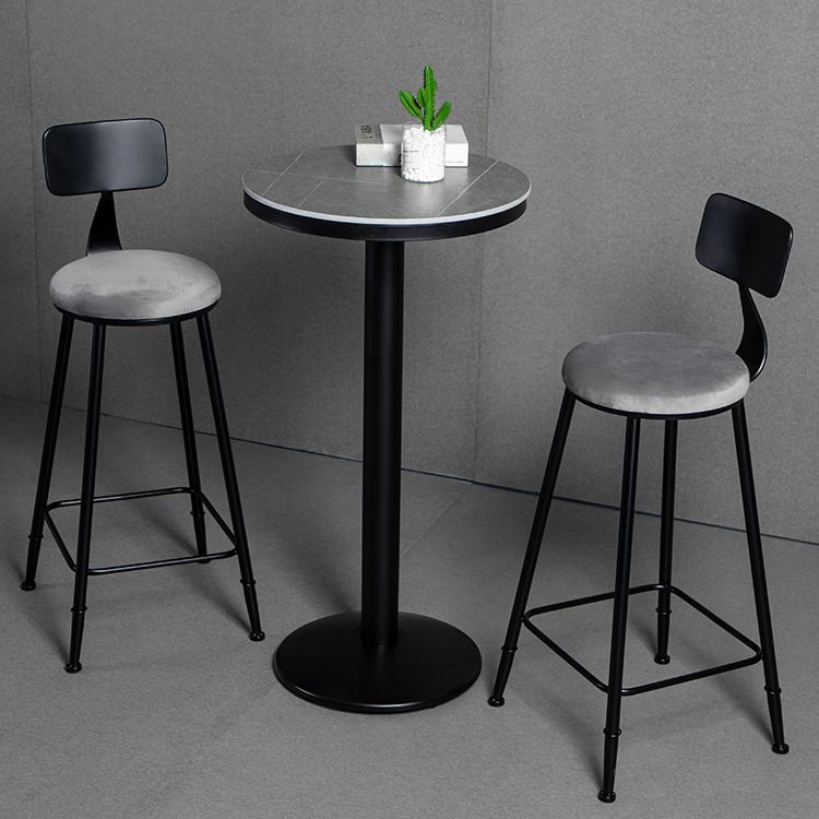 Industrial Metal Bar Table 21.6" Round Top Faux Marble Pedestal Bistro Table for Cafe Clearhalo 'Bar Furniture' 'Bar Tables' 'bar_tables' 'furn' 'furn_bar_tables' 'Furniture' 'furniture_bar_tables' 'Kitchen & Dining Furniture' 'kitchen&dining_furn' 'kitchen' 1200x1200_260d8801-8d2a-425e-a866-c42c9275a5ed