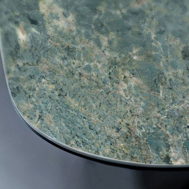 16 Inch Wide Glam Accent Table Oval Stone Console Table for Hall