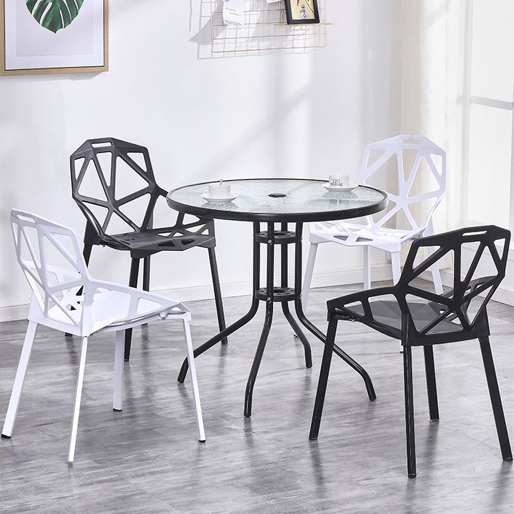 Contemporary Kitchen Plastic Armless Dining chair Cross Back Side Chair for Home Use Clearhalo ' kitchen&dining_furn' 'Dining Chairs' 'Dining Tables & Seating' 'dining_chair' 'furn' 'furn_dining_chair' 'Furniture' 'furniture_dining_chair' 'Kitchen & Dining Furniture' 'kitchen' 1200x1200_261088e5-8e3f-40f6-9c30-8c7032fba87a
