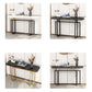 Rectangle Marble Top Console Table with Iron Trestle Base for Hall Clearhalo 'Console Tables' 'console_tables' 'Entry & Mudroom Furniture' 'furn' 'furn_console_tables' 'Furniture' 1200x1200_261113a4-3406-4b07-a596-b22e33a4fd01