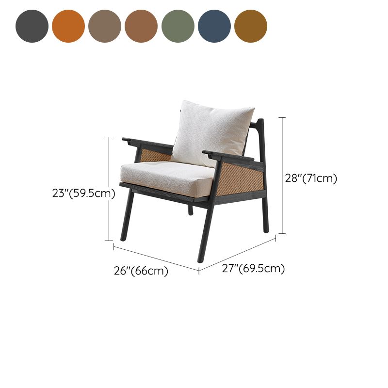 Solid Wood Frame Lounge Chair Arms Included Chair with Pillow Clearhalo 'Accent Chairs' 'accent_chairs' 'Chairs & Seating' 'furn' 'furn_accent_chairs' 'Furniture' 'Living Room Furniture' 1200x1200_26117aa1-d181-4b00-aeea-0f5ef12f529f