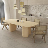 Rectangle Light Yellow Dining Table Pine Solid Wood Table Luxury with 3 Legs Clearhalo ' dining_table' 'Dining Tables & Seating' 'Dining Tables' 'furn' 'furn_dining_table' 'Furniture' 'furniture_dining_table' 'Kitchen & Dining Furniture' 'kitchen&dining_furn' 'kitchen' 'kitchen_dining_table' 1200x1200_261240c4-1edf-40bd-b2b3-7078594ae07f