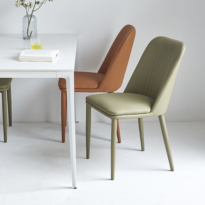 Industrial Home Side Chair Solid Back Metal Upholstered Dining Room Chair Clearhalo ' kitchen&dining_furn' 'Dining Chairs' 'Dining Tables & Seating' 'dining_chair' 'furn' 'furn_dining_chair' 'Furniture' 'furniture_dining_chair' 'Kitchen & Dining Furniture' 'kitchen' 1200x1200_2612a0e1-22d8-4005-82eb-052c91bedb72