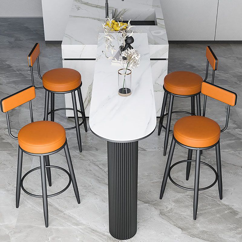 Glam Stone Pub Bar Table Indoor Iron Double Pedestal Bar Dining Table, Only Table Clearhalo 'Bar Furniture' 'Bar Tables' 'bar_tables' 'furn' 'furn_bar_tables' 'Furniture' 'furniture_bar_tables' 'Kitchen & Dining Furniture' 'kitchen&dining_furn' 'kitchen' 1200x1200_2613c63c-5683-43c8-9a68-30509b561a02