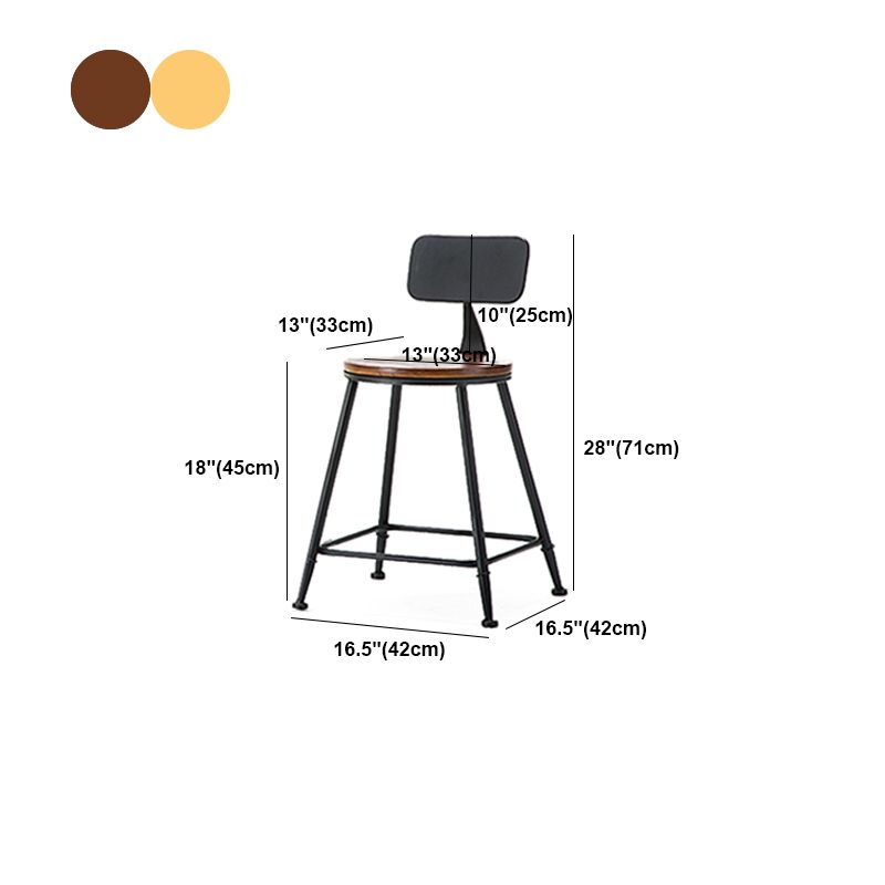 Industrial Style Backrest Counter Stool Iron Cafe Bar Stool with Seat and Pedal Clearhalo 'Bar Furniture' 'Bar Stools' 'bar_stools' 'furn' 'furn_bar_stools' 'Furniture' 'Kitchen & Dining Furniture' 1200x1200_2613ffe2-e3c4-41e6-9c32-223fb55f05ee