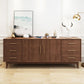 Moderne Schränke Sideboard-Buffet Dark Walnut Buffet Tisch mit 6-Dreher und 2-Türen