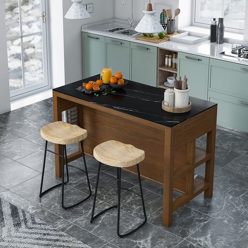 Isola da cucina stazionaria contemporanea set in legno Isola da cucina set per uso domestico