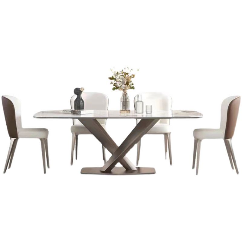 Nordic Sintered Stone Dining Set 1/4/5/7 Pieces Rectangle Dining Table with Chairs Clearhalo 'Dining Room Sets' 'Dining Tables & Seating' 'dining_room_set' 'furn' 'furn_dining_room_set' 'Furniture' 'furniture_dining_room_set' 'Kitchen & Dining Furniture' 1200x1200_26178236-7d08-4d2b-8af4-68475fecc8d9