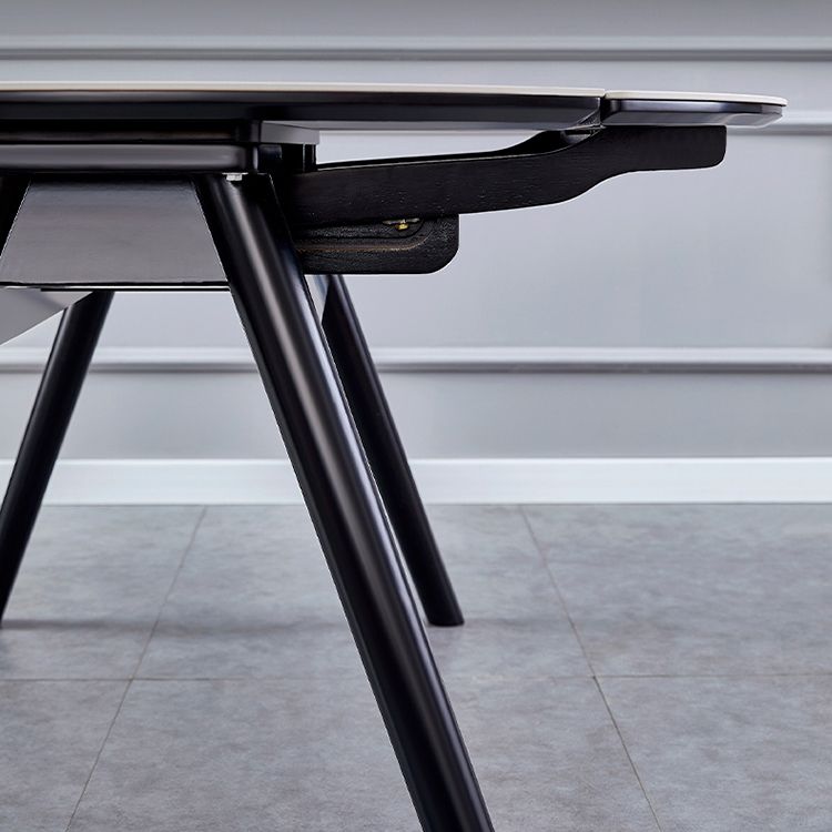 Modern Style Sintered Stone Dining Table Round Table with 4 Legs for Home Clearhalo ' dining_table' 'Dining Tables & Seating' 'Dining Tables' 'furn' 'furn_dining_table' 'Furniture' 'furniture_dining_table' 'Kitchen & Dining Furniture' 'kitchen&dining_furn' 'kitchen' 'kitchen_dining_table' 1200x1200_261843b6-3f46-4964-a7a1-0e7b81b2ab7d
