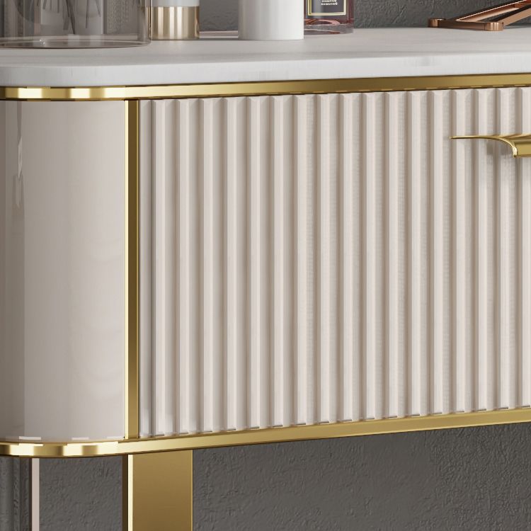 2/5-DRAWER-VALITY Make-up-Tisch-Set Metall-Schminktisch in Beige