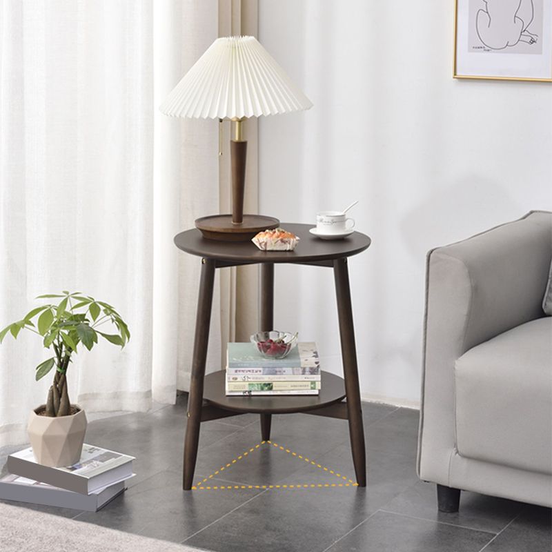 Modernistic Corner Table with Storage Round Double Tier Living Room End Table Clearhalo 'Coffee & Accent Tables' 'End & Side Tables' 'end_side_tables' 'furn' 'furn_end_side_tables' 'Furniture' 'Living Room Furniture' 1200x1200_261c3d50-e9dd-4ec2-8d0f-f1bb3ade65e3