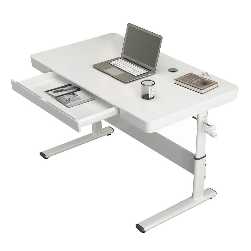 Hight Adjustable Writing Desk Bedroom White Trestle Table Leg Rectangular Desk Clearhalo 'furn' 'furn_office_desk' 'Furniture' 'furniture_office_desk' 'Office Desks' 'Office Furniture' 'office_desk' 1200x1200_261d4d8d-9152-4702-8272-026c5b9563c7
