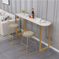 Contemporary Free Form Bar Table with Metal Base for Living Room