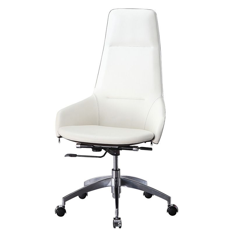 Faux Leather Office Chair Contemporary Nylon Desk Chair in White Clearhalo 'furn' 'furn_office_chair' 'Furniture' 'Office Chairs' 'Office Furniture' 'office_chair' 1200x1200_261fad42-b9be-4276-a8fd-f39006f2d1c4