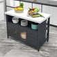 Modern Kitchen Island Table Dining Room Prep Table with Storage Cabinet